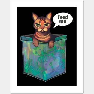 Grumpy bengal cat Feed me Posters and Art